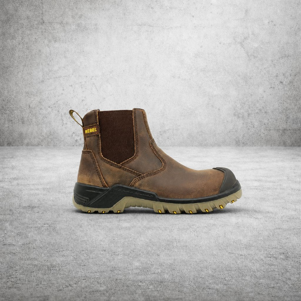 REBEL CRAZY HORSE WORK BOOT - BROWN