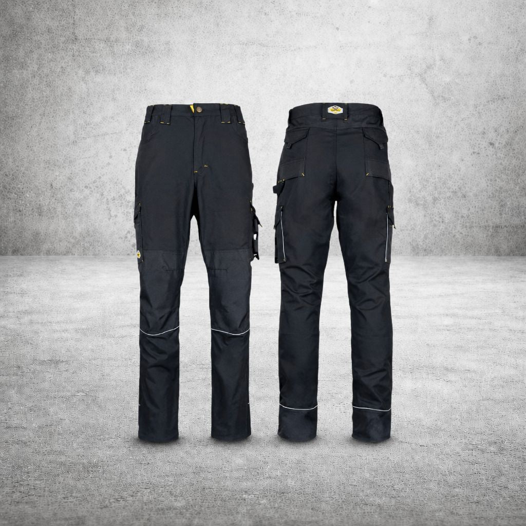 REBEL TECH GEAR MENS TROUSERS RAVEN BLACK