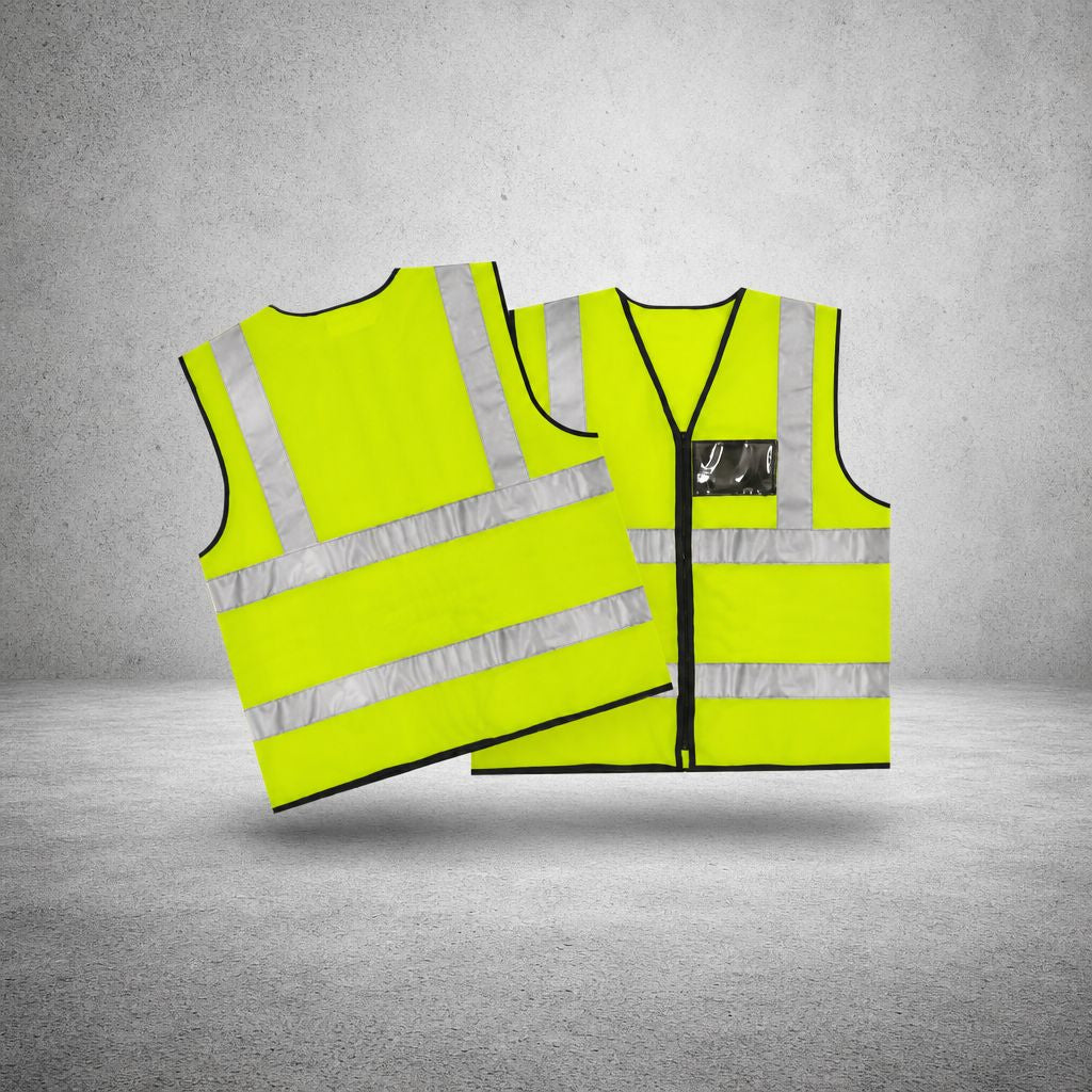REFLECTIVE VEST WITH ZIP AND ID POUCH